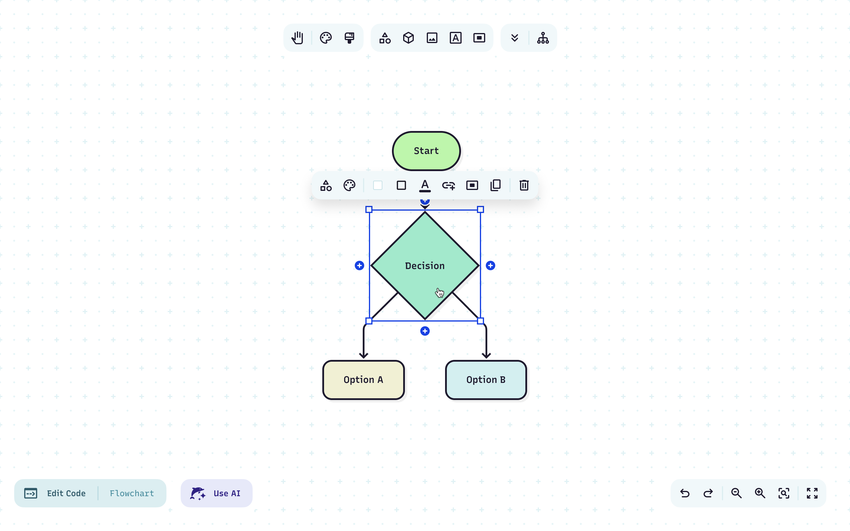 Step 1: Open the Mermaid Visual Editor to start building or editing a diagram